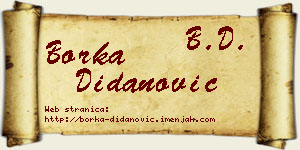 Borka Didanović vizit kartica